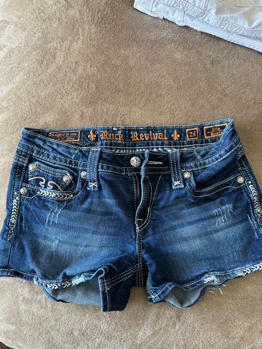Rock Revival Women’s Dark Indigo Distressed Denim Shorts